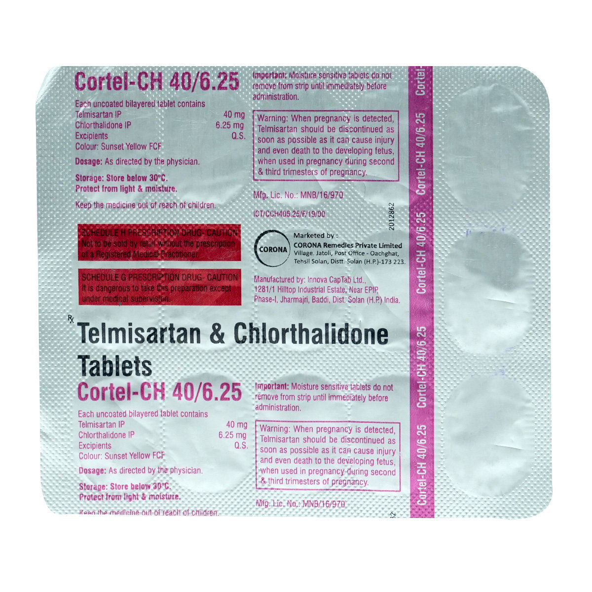 Cortel-CH 40/6.25 Tablet 15's, Pack of 15 TABLETS Cortel-CH 40/6.25 Tablet 15's, Pack of 15 TABLETS
