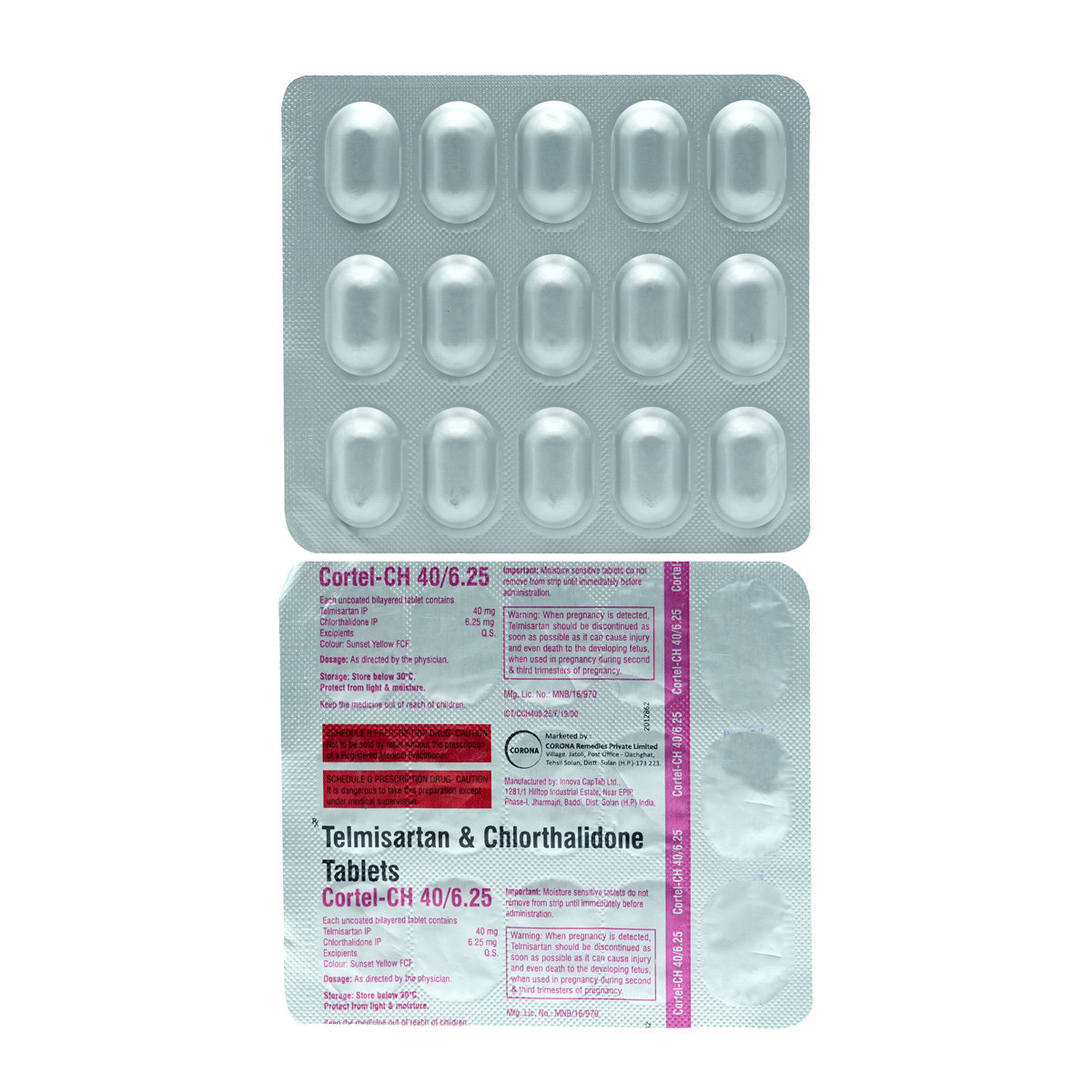 Cortel-CH 40/6.25 Tablet 15's, Pack of 15 TABLETS Cortel-CH 40/6.25 Tablet 15's, Pack of 15 TABLETS