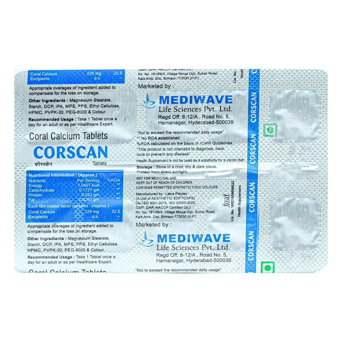 Corscan Tablet 10's, Pack of 10 TABLETS Corscan Tablet 10's, Pack of 10 TABLETS