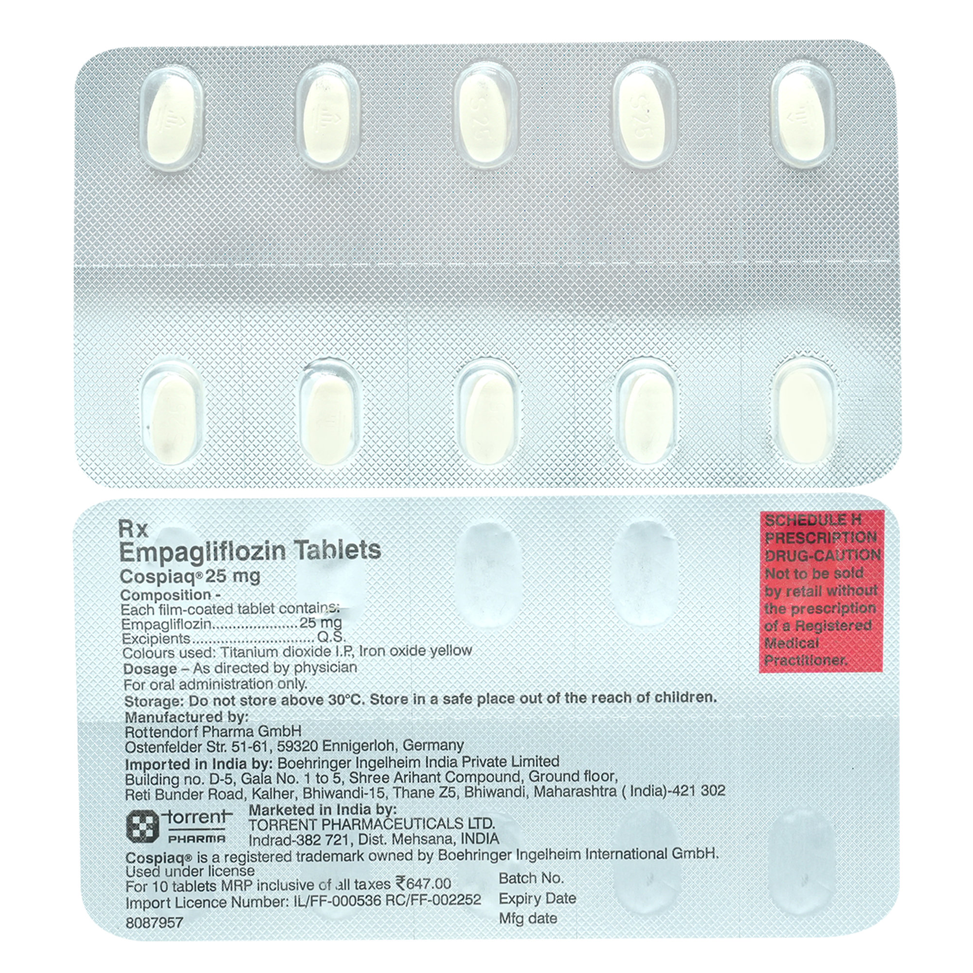 Buy Cospiaq 25 mg Tablet 10's Online