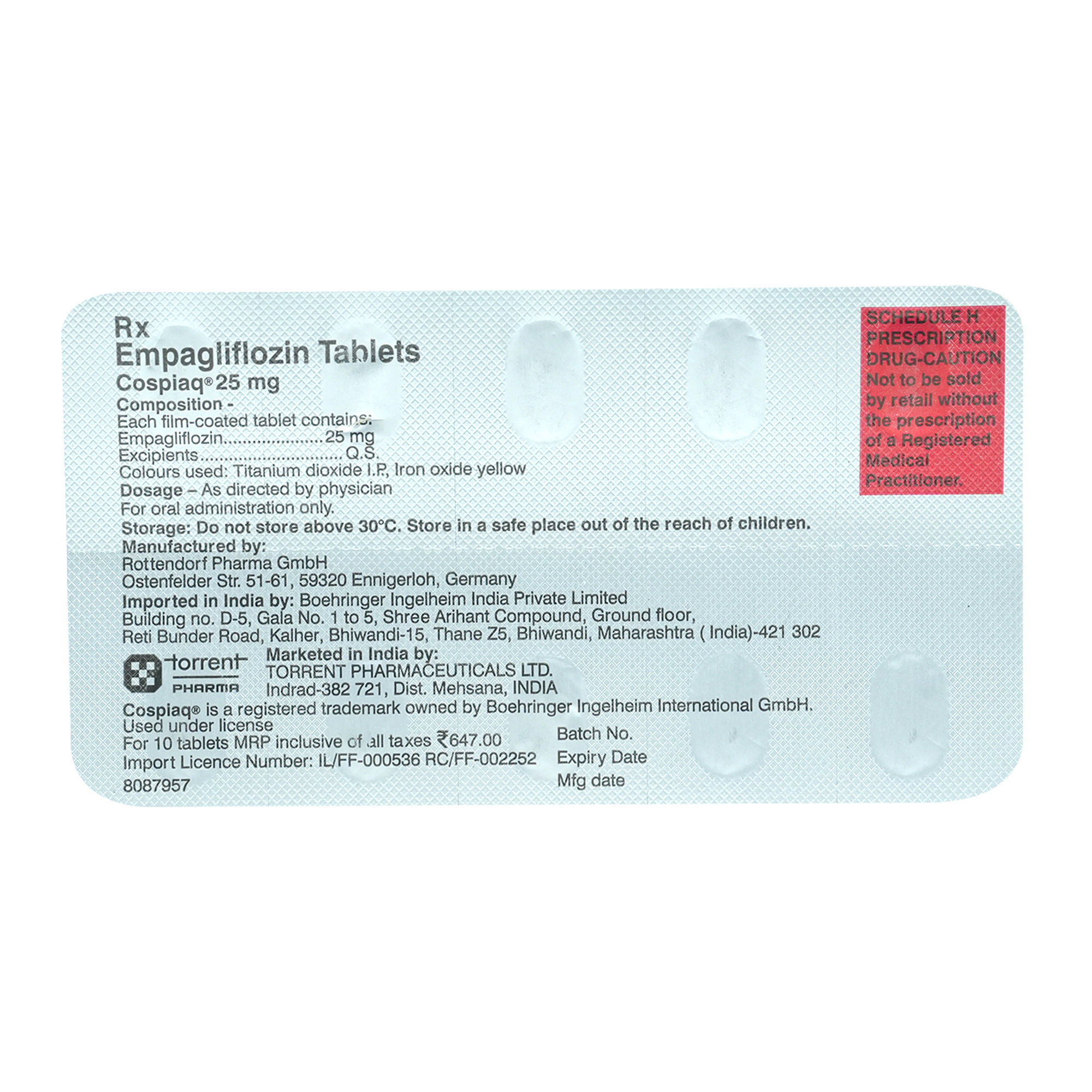 Cospiaq 25 mg Tablet 10's, Pack of 10 TABLETS Cospiaq 25 mg Tablet 10's, Pack of 10 TABLETS