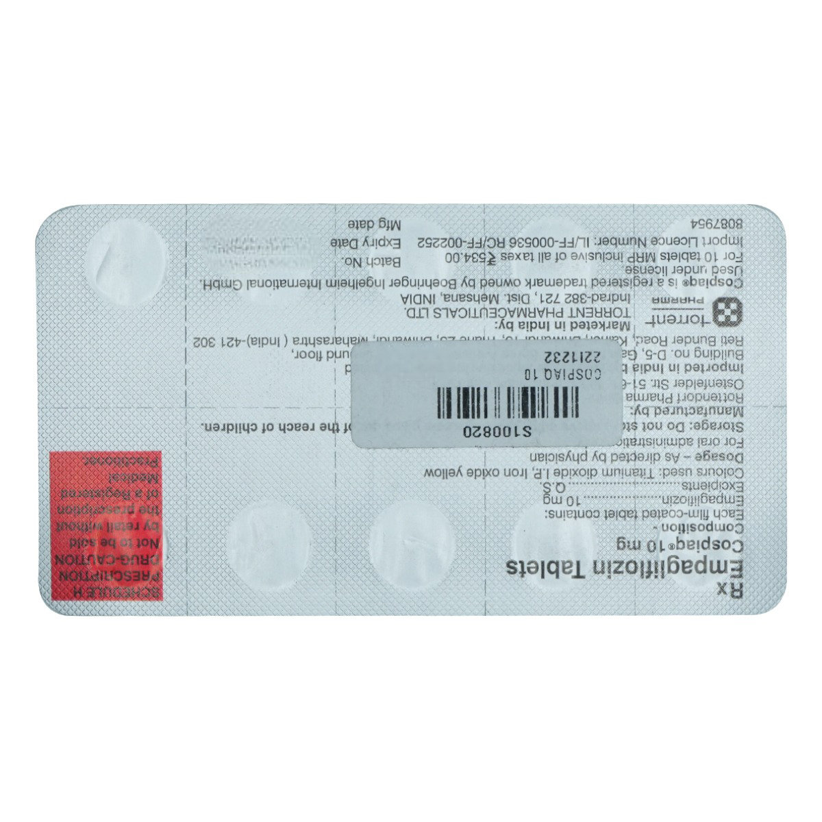 Buy Cospiaq 10 mg Tablet 10's Online