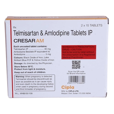 Cresar AM Tablet 15's, Pack of 15 TabletS