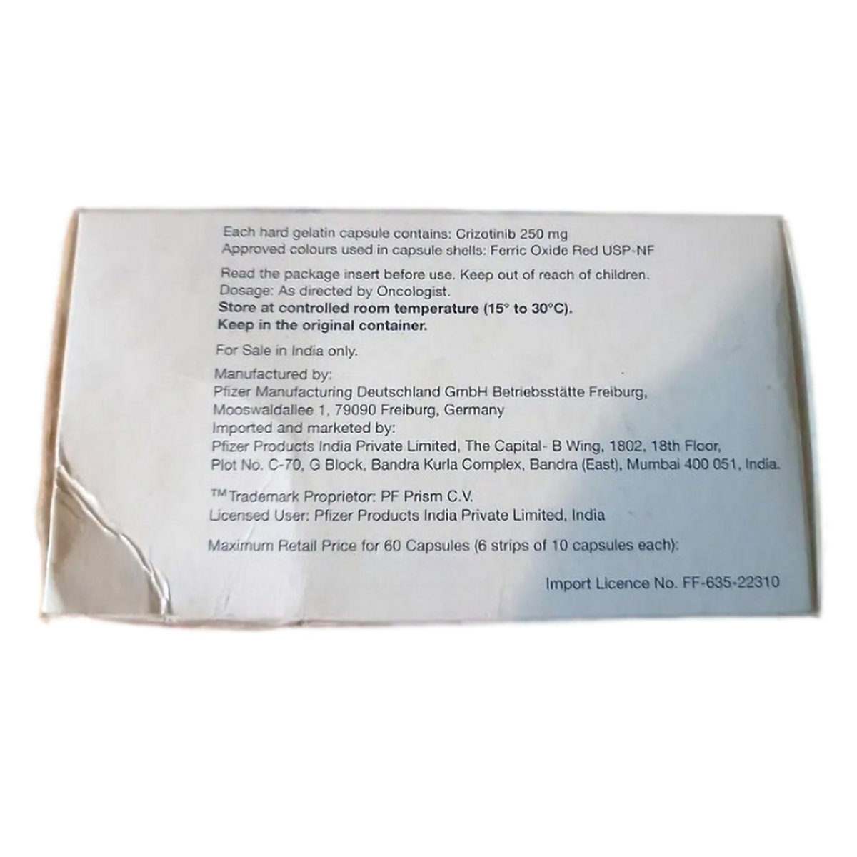 CRIZALK 250MG CAPSULE, Pack of 1 CAPSULE CRIZALK 250MG CAPSULE, Pack of 1 CAPSULE