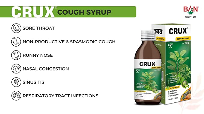 Crux Cough Syrup, 100 ml, Pack of 1 Crux Cough Syrup, 100 ml, Pack of 1