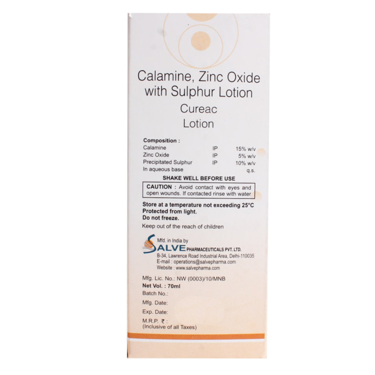 Cureac Lotion 70 ml, Pack of 1 Lotion Cureac Lotion 70 ml, Pack of 1 Lotion