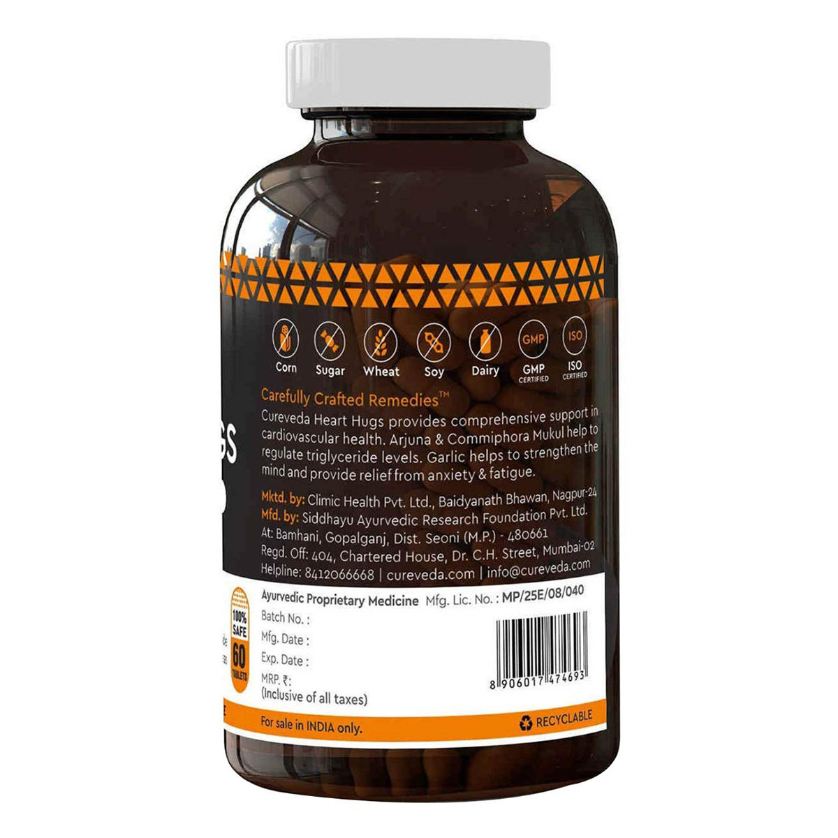 Cureveda Heart Hugs, 60 Tablets, Pack of 1 Cureveda Heart Hugs, 60 Tablets, Pack of 1