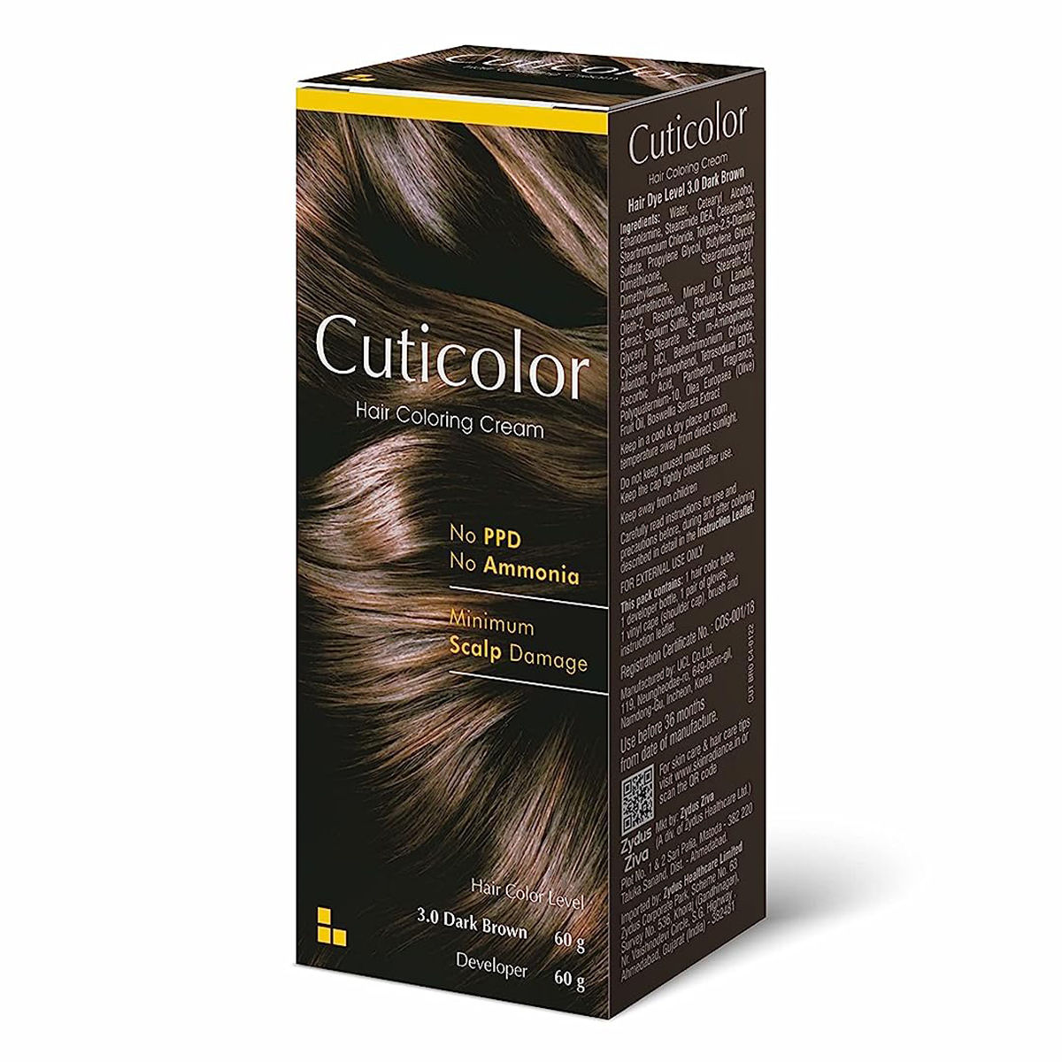 Buy Cuticolor Hair Coloring Cream Dark Brown, 60 gm Online