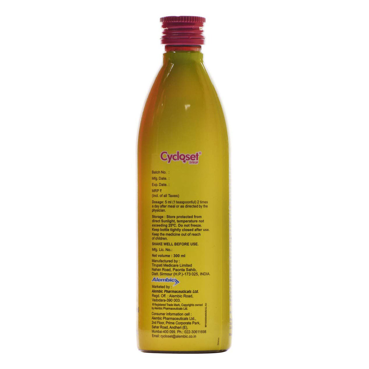 Cycloset Syrup, 300 ml, Pack of 1 Cycloset Syrup, 300 ml, Pack of 1