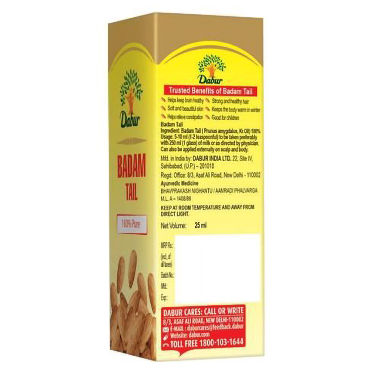 Dabur Badam Tail, 25 ml, Pack of 1 Dabur Badam Tail, 25 ml, Pack of 1