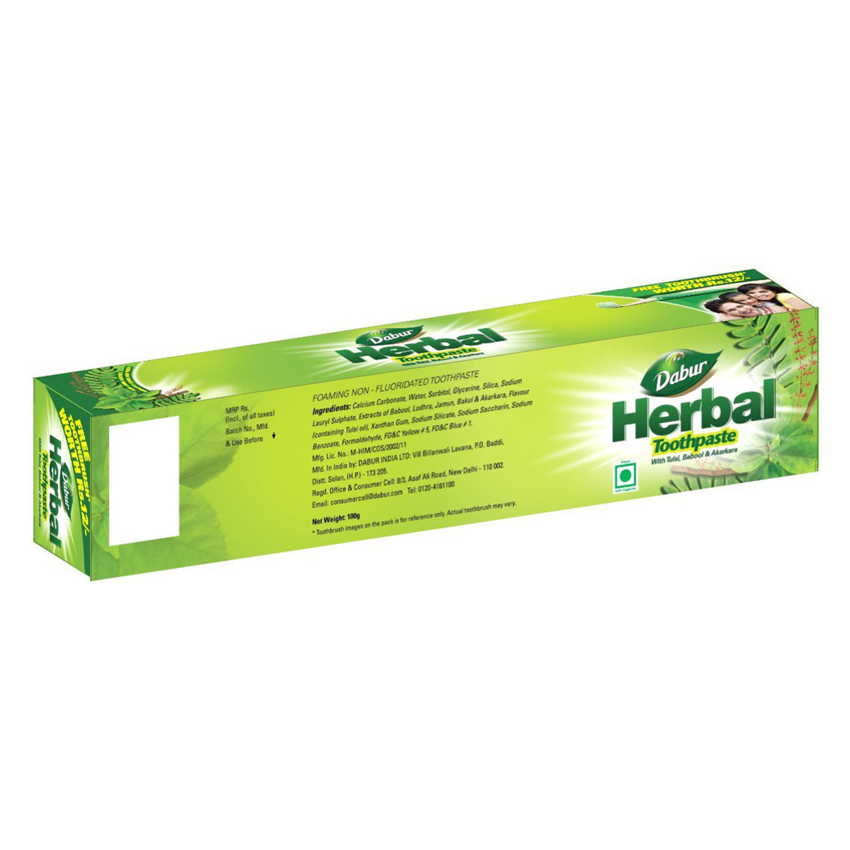 Dabur Herbal Toothpaste, 100 gm, Pack of 1 Dabur Herbal Toothpaste, 100 gm, Pack of 1