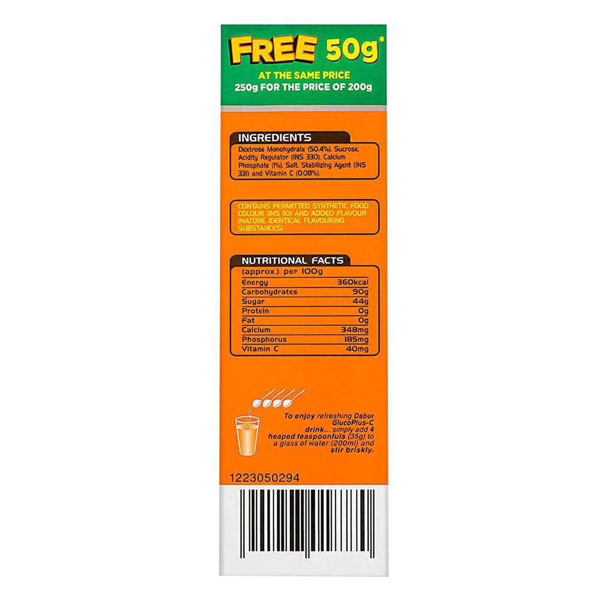 Dabur Glucoplus-C Orange Flavour Powder, 250 gm, Pack of 1 Dabur Glucoplus-C Orange Flavour Powder, 250 gm, Pack of 1