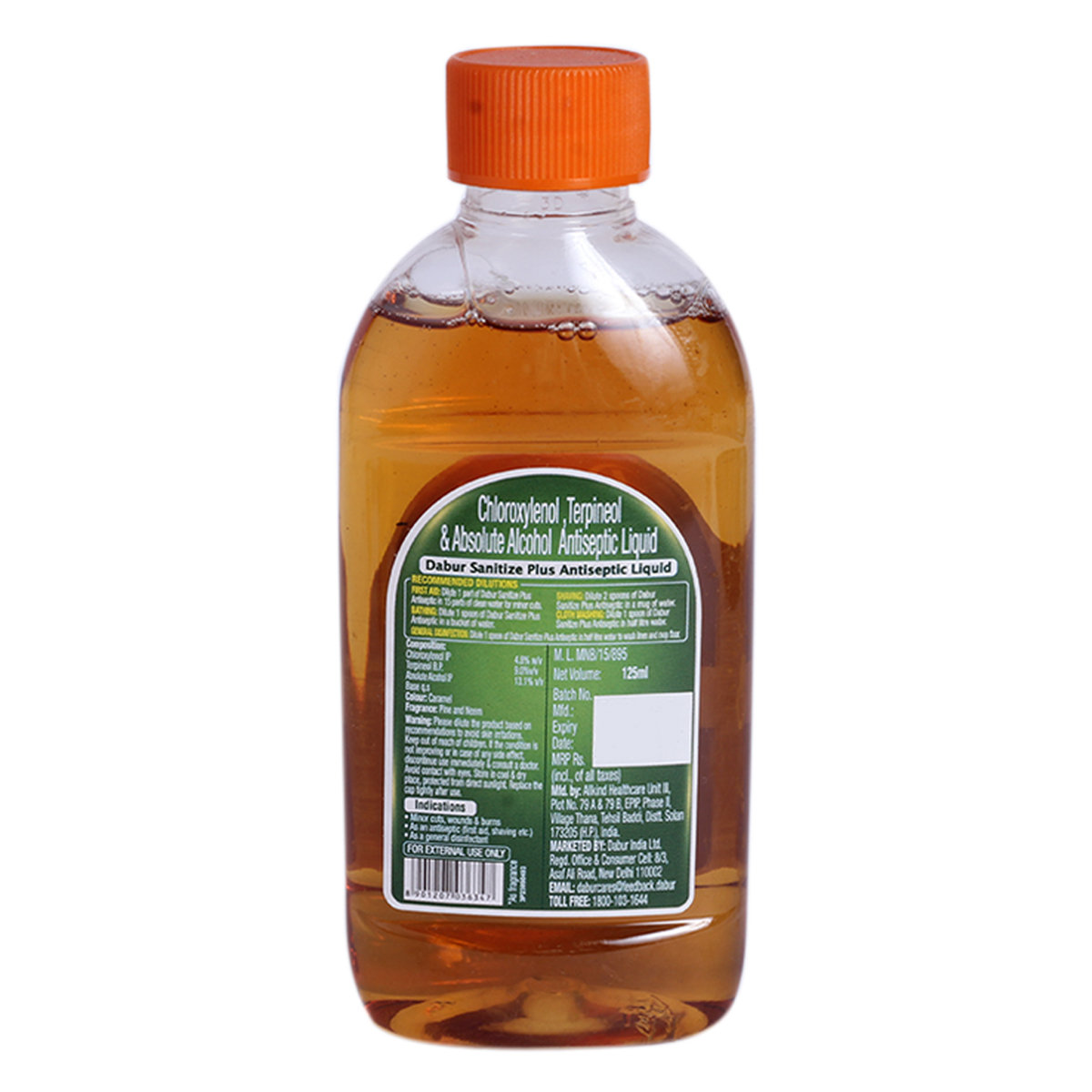 Dabur Sanitize Plus Antiseptic Liquid, 125 ml, Pack of 1 Dabur Sanitize Plus Antiseptic Liquid, 125 ml, Pack of 1