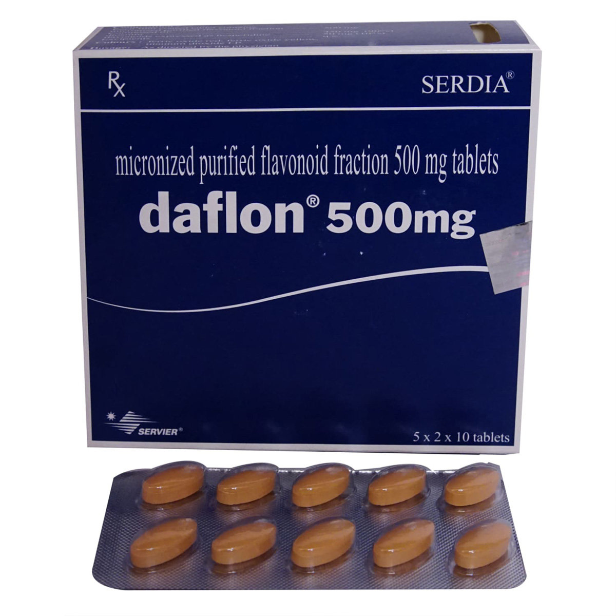 Daflon 500 mg Tablet 10's, Pack of 10 Daflon 500 mg Tablet 10's, Pack of 10