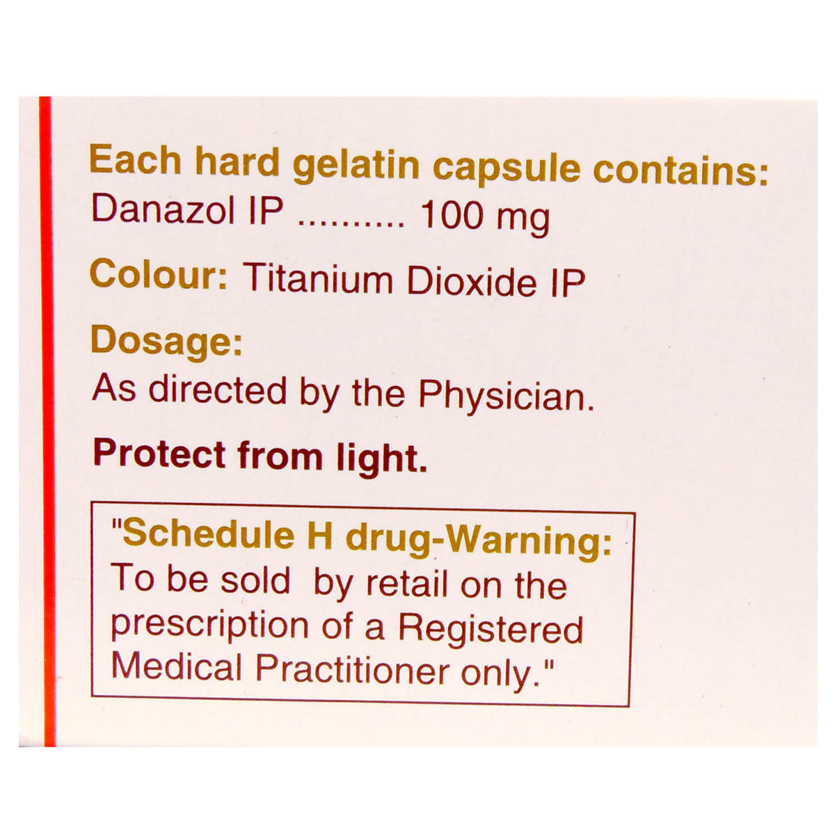 Danogen-100 Capsule 10's, Pack of 10 CAPSULES Danogen-100 Capsule 10's, Pack of 10 CAPSULES