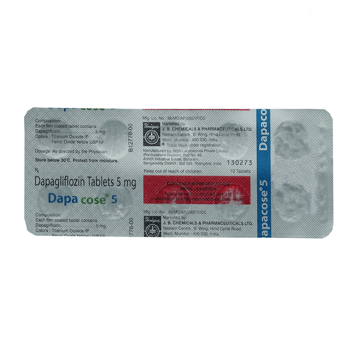 Dapacose 5 Tablet 10's, Pack of 10 TABLETS Dapacose 5 Tablet 10's, Pack of 10 TABLETS