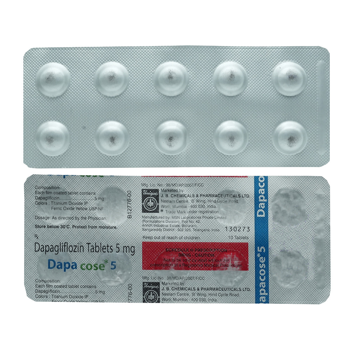 Dapacose 5 Tablet 10's, Pack of 10 TABLETS Dapacose 5 Tablet 10's, Pack of 10 TABLETS