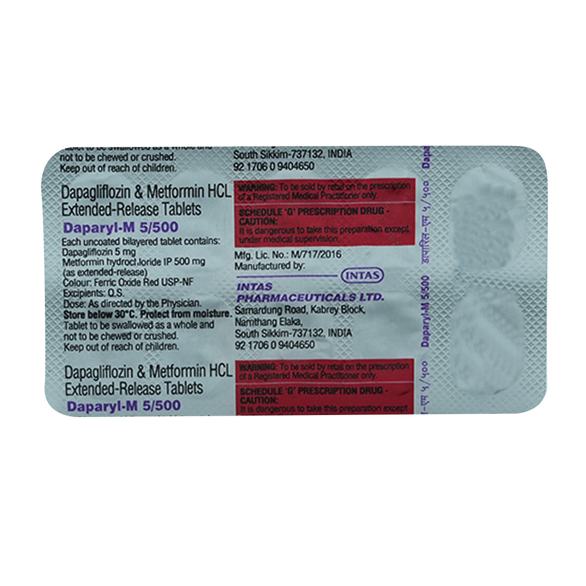 Daparyl-M 5 mg/500 mg Tablet 10's, Pack of 10 TABLETS Daparyl-M 5 mg/500 mg Tablet 10's, Pack of 10 TABLETS