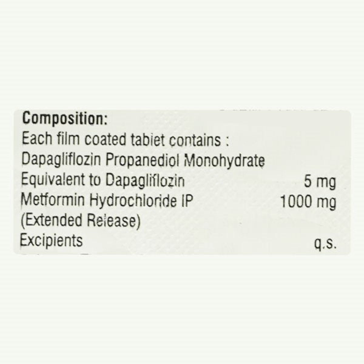 Dapamac M 5 mg/1000 mg Tablet 15's, Pack of 15 TABLETS Dapamac M 5 mg/1000 mg Tablet 15's, Pack of 15 TABLETS