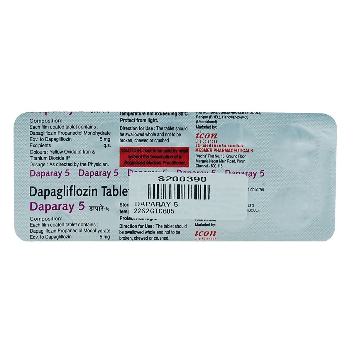Daparay 5 Tablet 10's, Pack of 10 TABLETS Daparay 5 Tablet 10's, Pack of 10 TABLETS