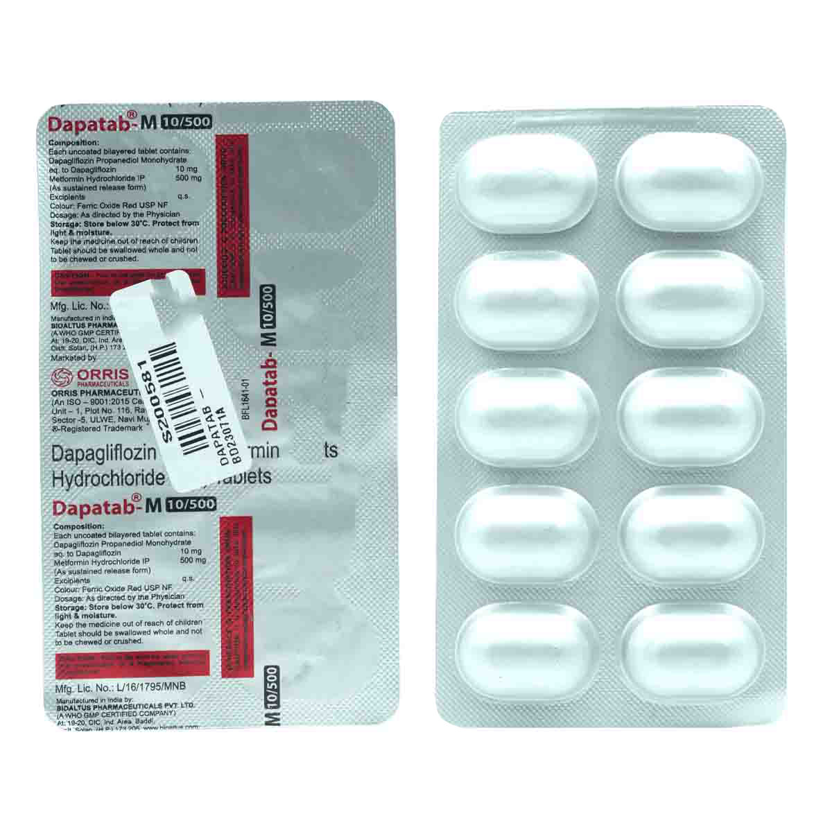 Dapatab-M 10 mg/500 mg Tablet 10's, Pack of 10 TabletS Dapatab-M 10 mg/500 mg Tablet 10's, Pack of 10 TabletS