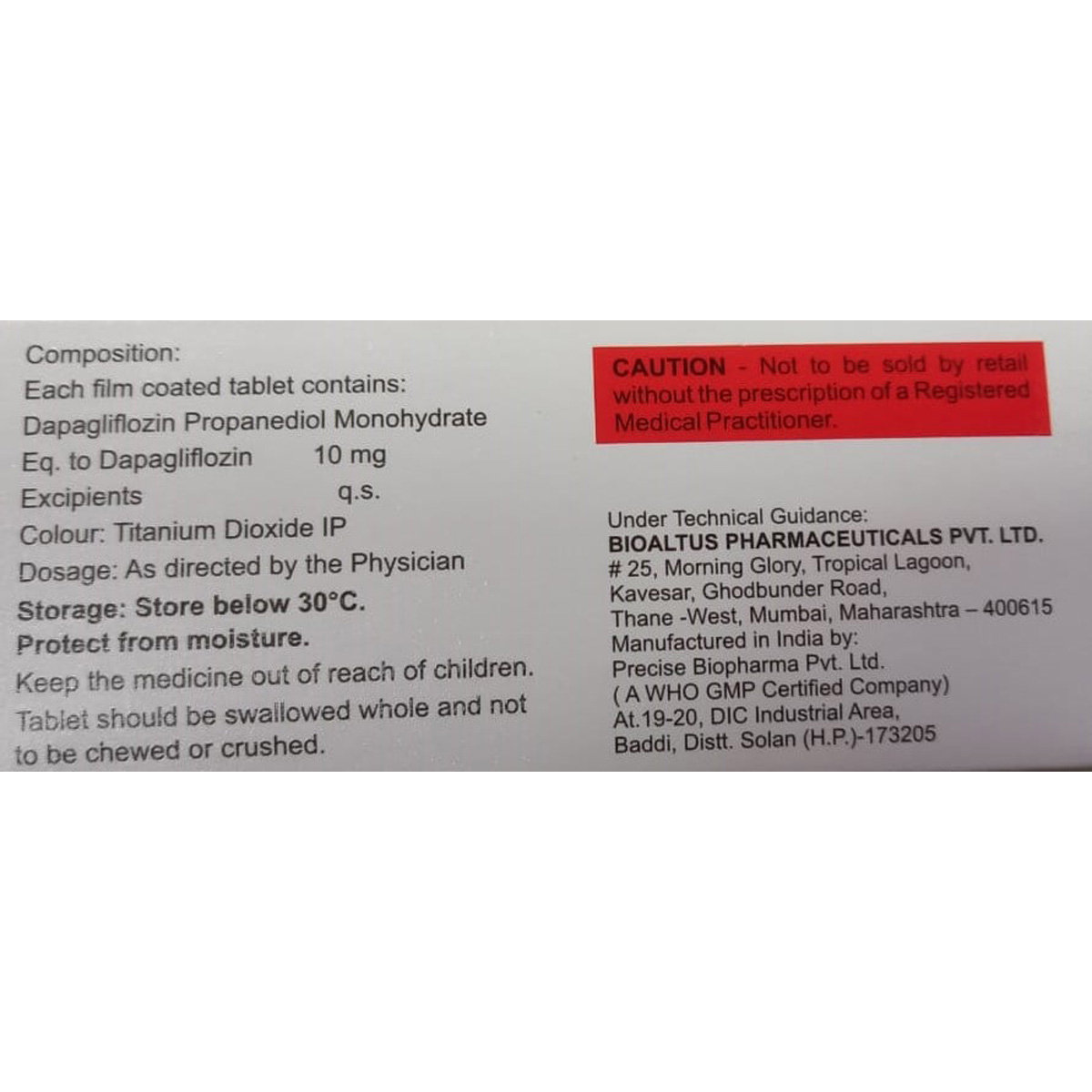 Dapaclan 10 Tablet 10's, Pack of 10 TABLETS Dapaclan 10 Tablet 10's, Pack of 10 TABLETS