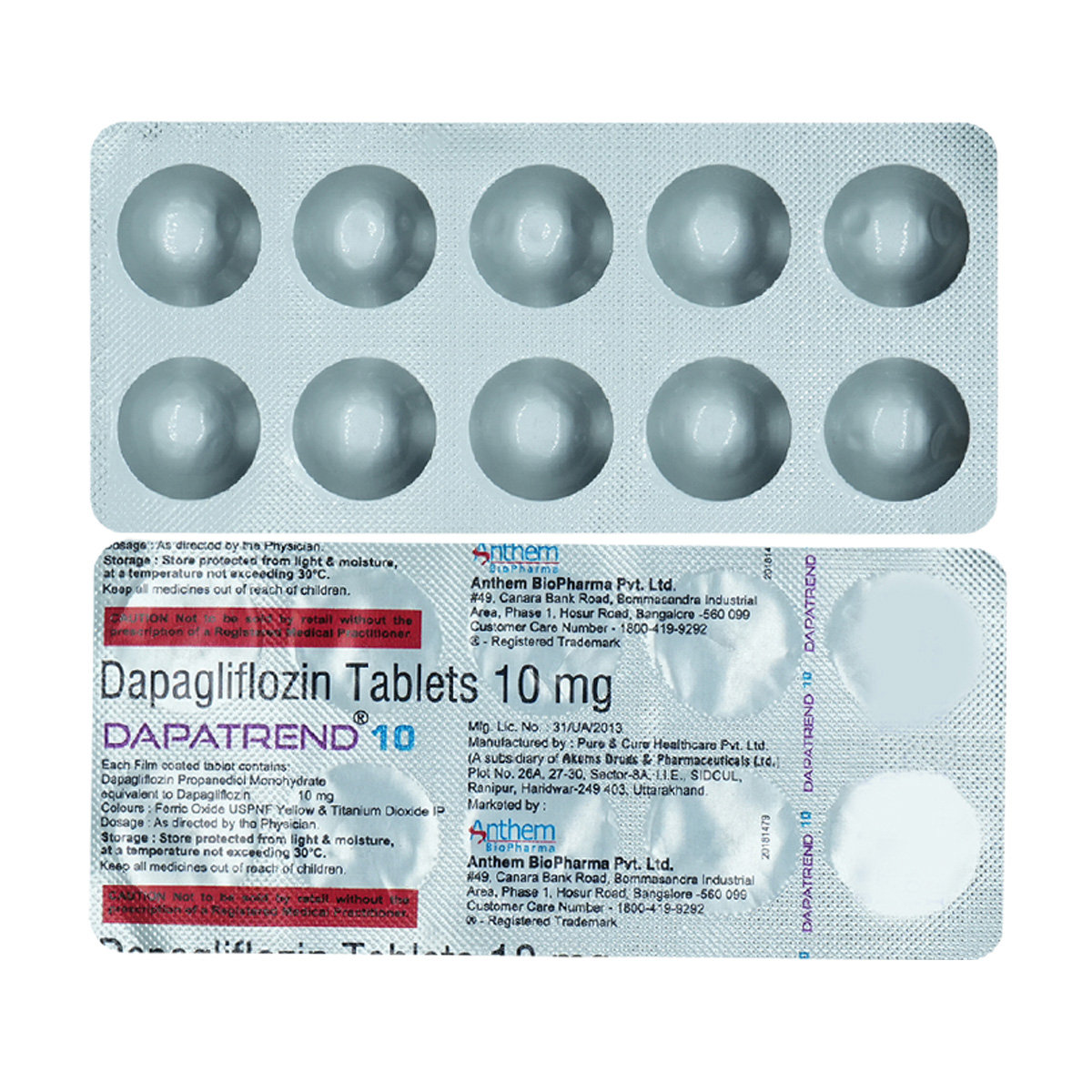Dapatrend 10 mg Tablet 10's, Pack of 10 TabletS Dapatrend 10 mg Tablet 10's, Pack of 10 TabletS