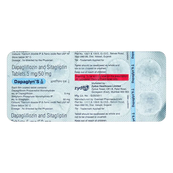 Dapaglyn-S 5 mg/50 mg Tablet 10's, Pack of 10