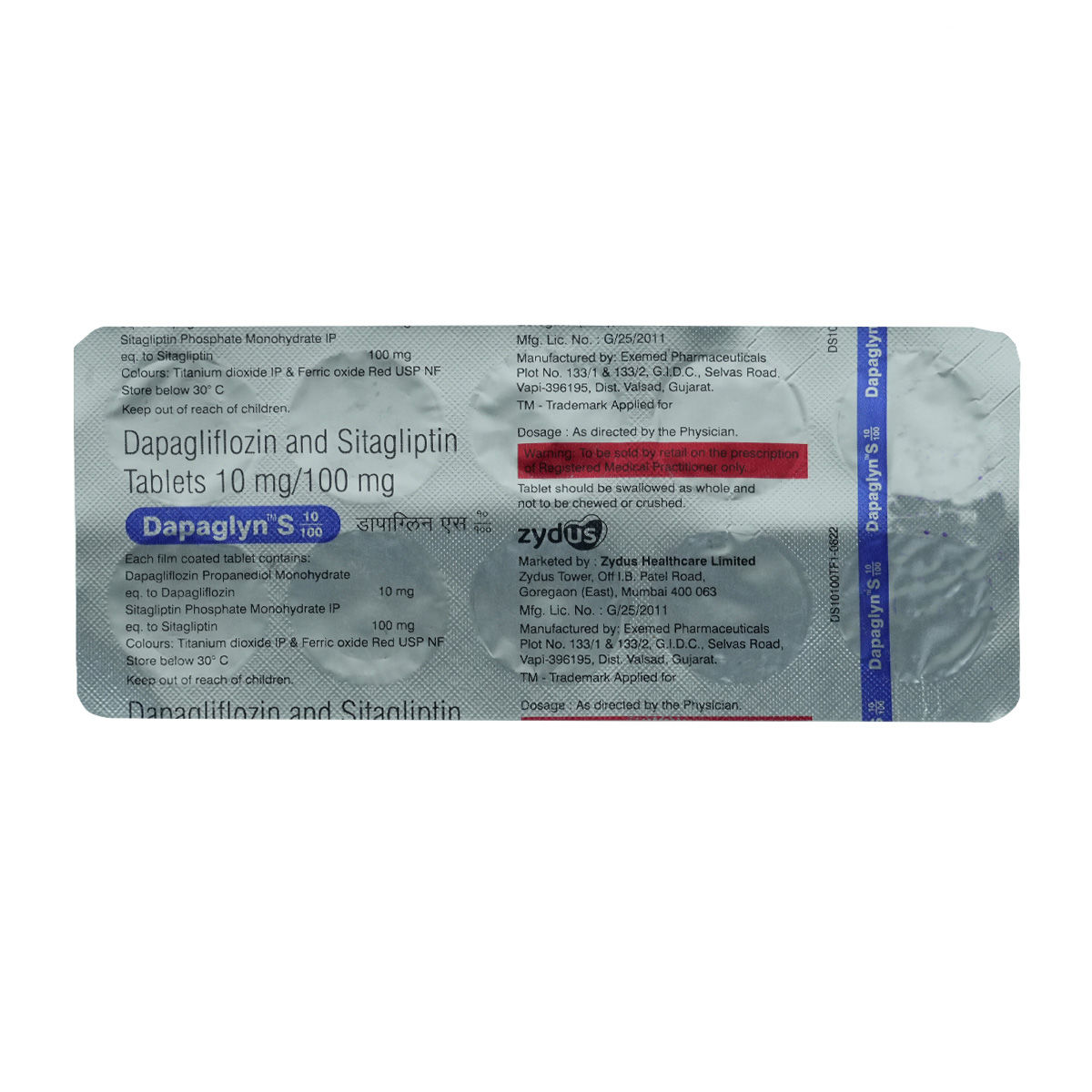 Buy Dapaglyn S 10/100 mg Tablet 10's Online