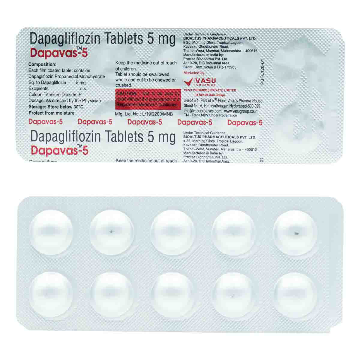 Dapavas-5 Tablet 10's, Pack of 10 TABLETS Dapavas-5 Tablet 10's, Pack of 10 TABLETS