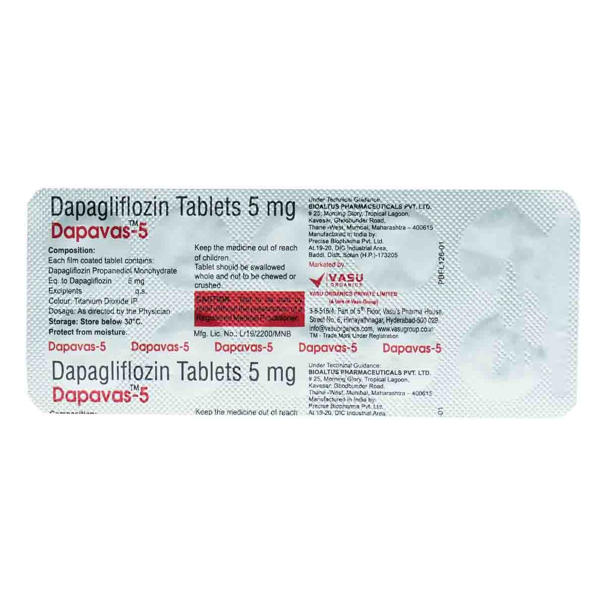 Dapavas-5 Tablet 10's, Pack of 10 TABLETS Dapavas-5 Tablet 10's, Pack of 10 TABLETS