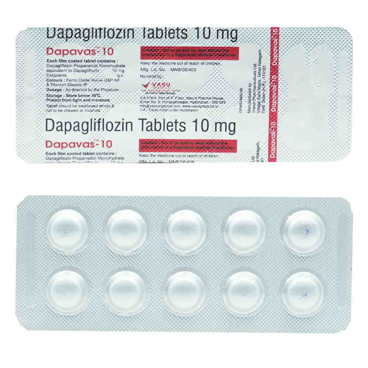 Dapavas-10 Tablet 10's, Pack of 10 TABLETS Dapavas-10 Tablet 10's, Pack of 10 TABLETS