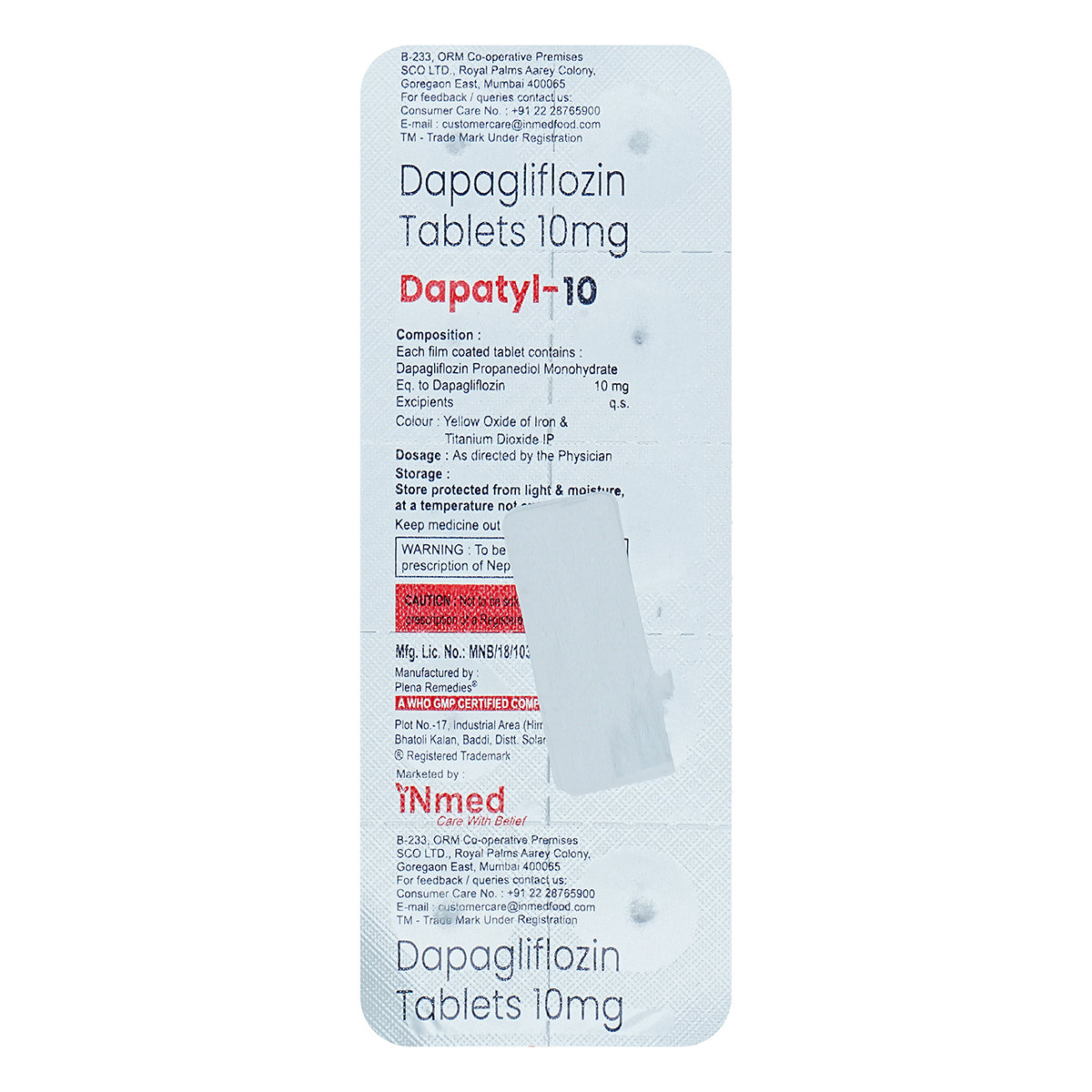 Dapatyl-10 Tablet 10's, Pack of 10 TabletS Dapatyl-10 Tablet 10's, Pack of 10 TabletS