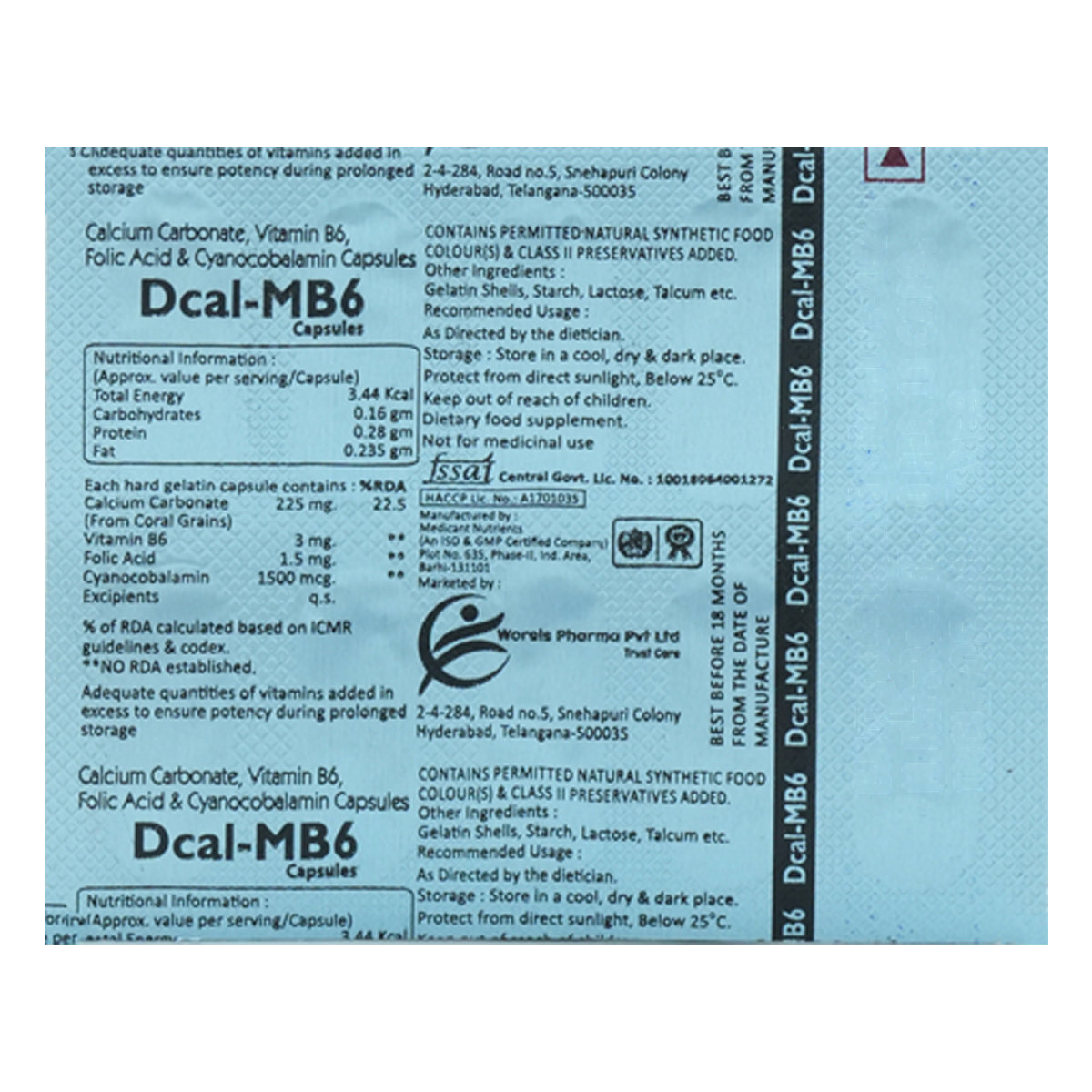 Dcal-MB6 Capsule 10's, Pack of 10 CAPSULES Dcal-MB6 Capsule 10's, Pack of 10 CAPSULES