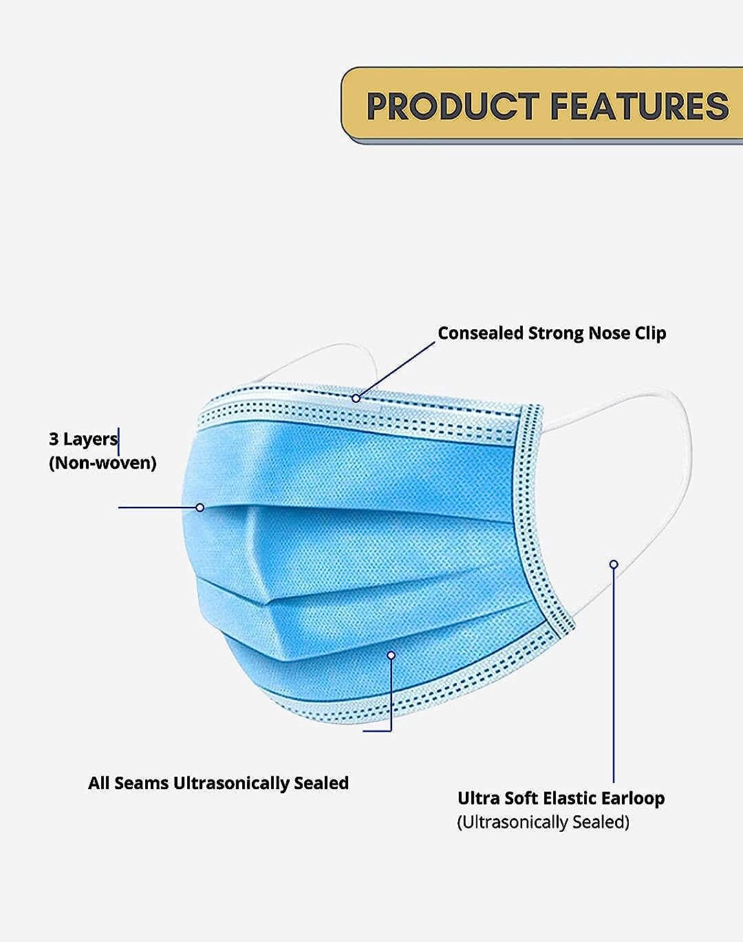 Doctor's Choice 3 Layer Bulk Tie Face Mask, 100 Count, Pack of 100 Doctor's Choice 3 Layer Bulk Tie Face Mask, 100 Count, Pack of 100