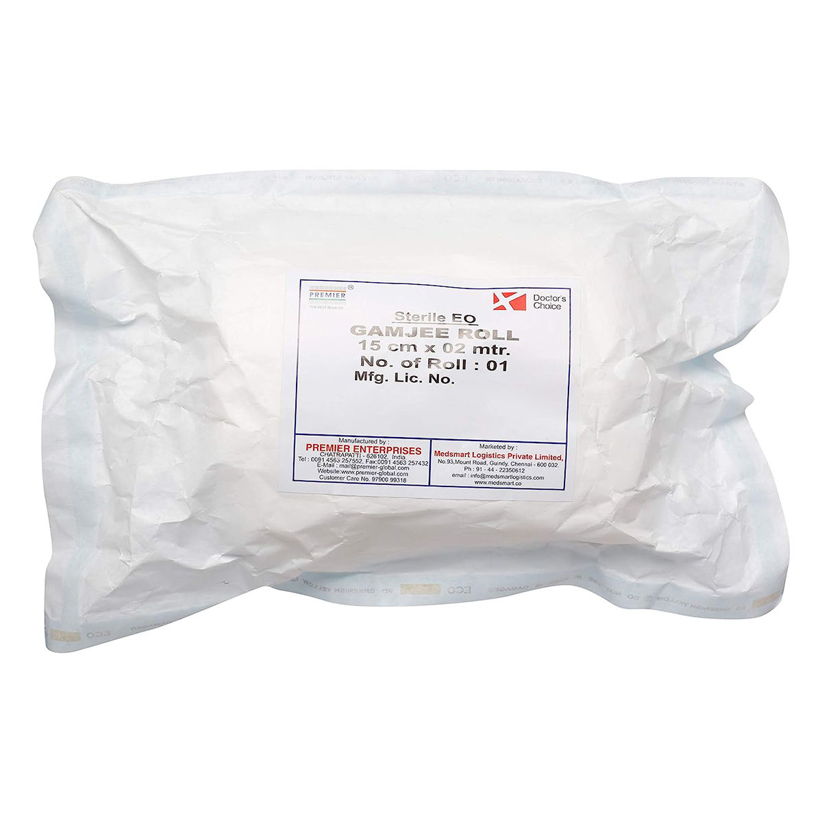 Doctor's Choice Gamjee Roll Sterile 15 x 200 cm, 1 Count, Pack of 1 Doctor's Choice Gamjee Roll Sterile 15 x 200 cm, 1 Count, Pack of 1