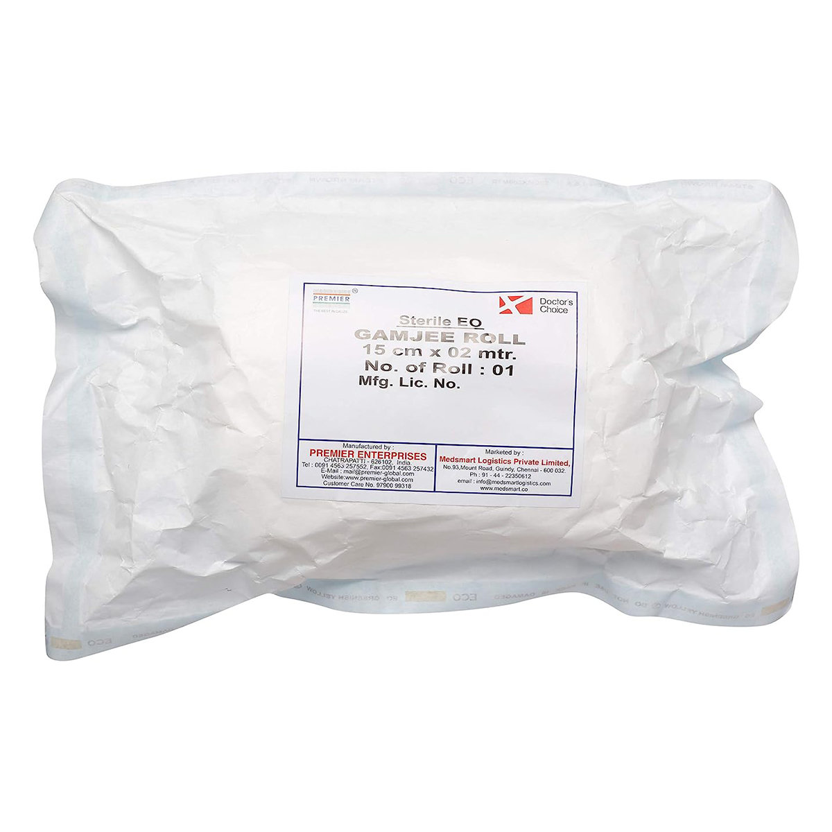 Doctor's Choice Gamjee Roll Sterile 15 x 200 cm, 1 Count, Pack of 1 Doctor's Choice Gamjee Roll Sterile 15 x 200 cm, 1 Count, Pack of 1