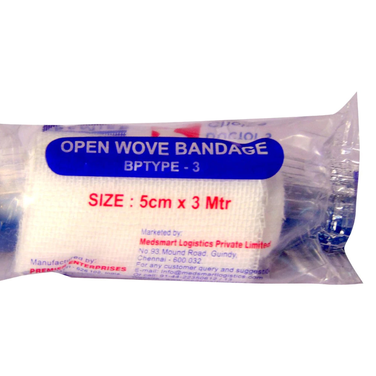 Doctor's Choice Premier Open Wove Bandage, 5 cm x 3 m, 1 Count, Pack of 1 Doctor's Choice Premier Open Wove Bandage, 5 cm x 3 m, 1 Count, Pack of 1