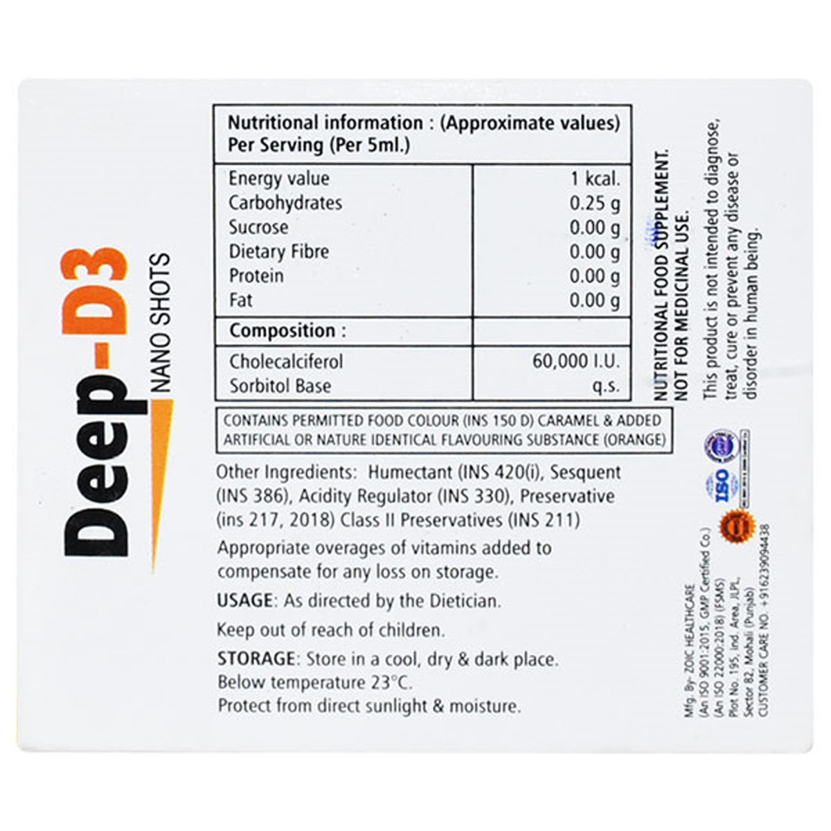 Deep-D3 Nano Shot Sugar Free Orange Oral Solution 5 ml, Pack of 1 Deep-D3 Nano Shot Sugar Free Orange Oral Solution 5 ml, Pack of 1