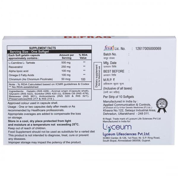 Defrag Softgel Capsule 10's, Pack of 10 CapsuleS Defrag Softgel Capsule 10's, Pack of 10 CapsuleS