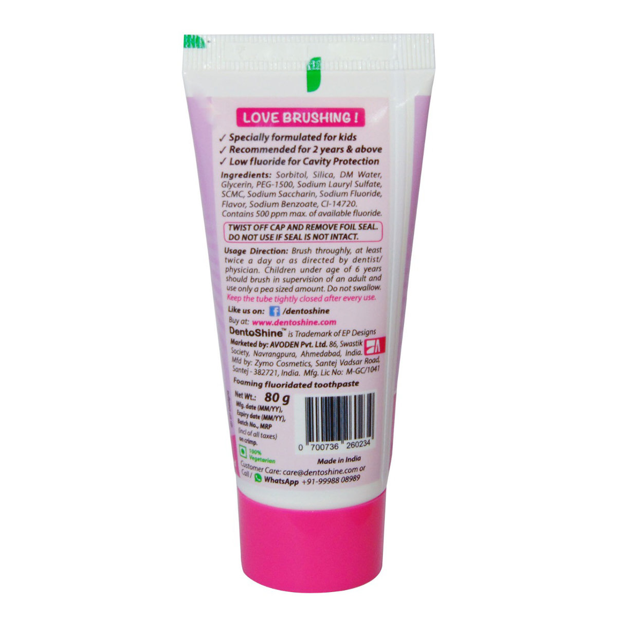 Dentoshine Strawberry Flavour Kids Gel Toothpaste, 80 gm, Pack of 1 Dentoshine Strawberry Flavour Kids Gel Toothpaste, 80 gm, Pack of 1