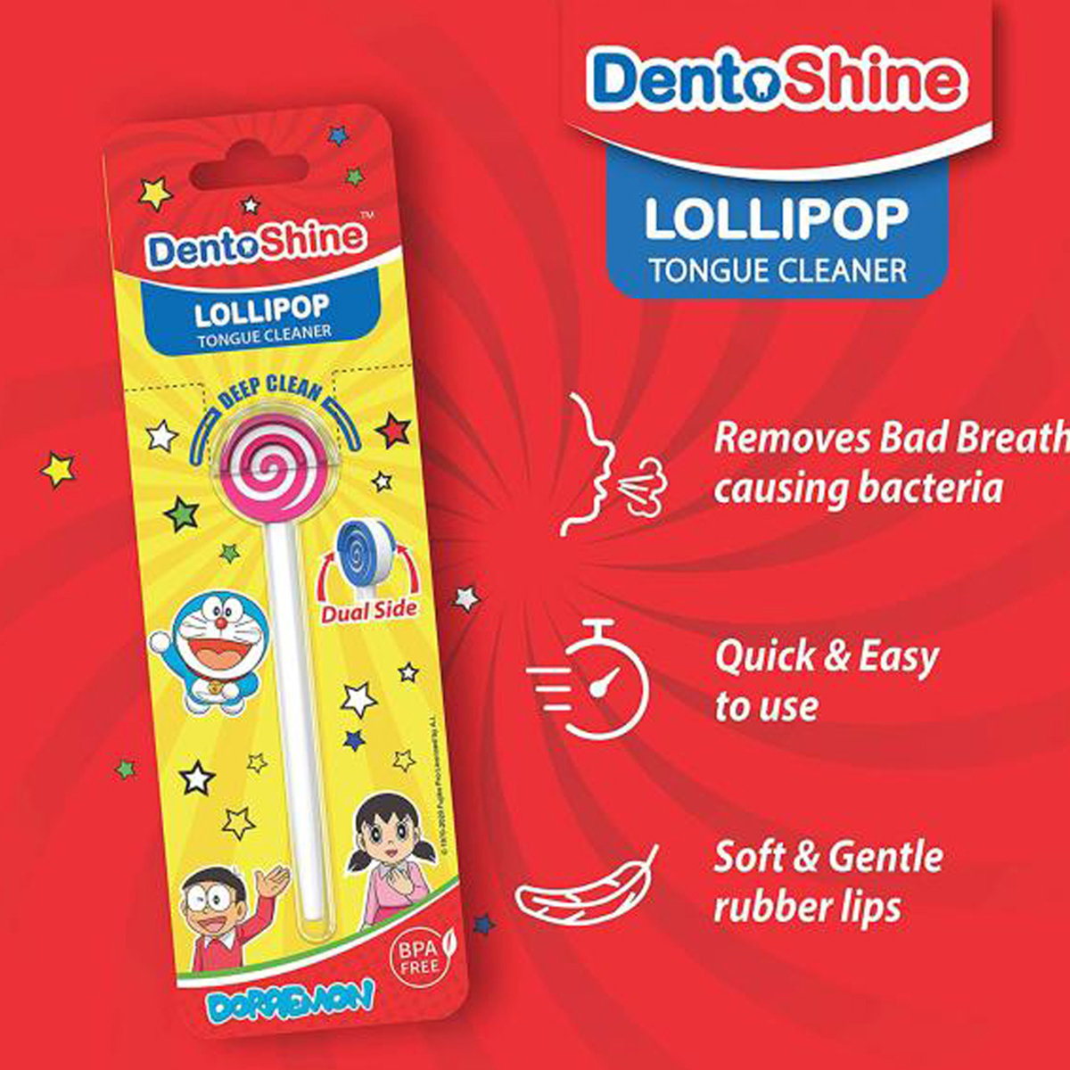 Dentoshine Lollipop Kids Tongue Cleaner, 1 Count, Pack of 1 Dentoshine Lollipop Kids Tongue Cleaner, 1 Count, Pack of 1