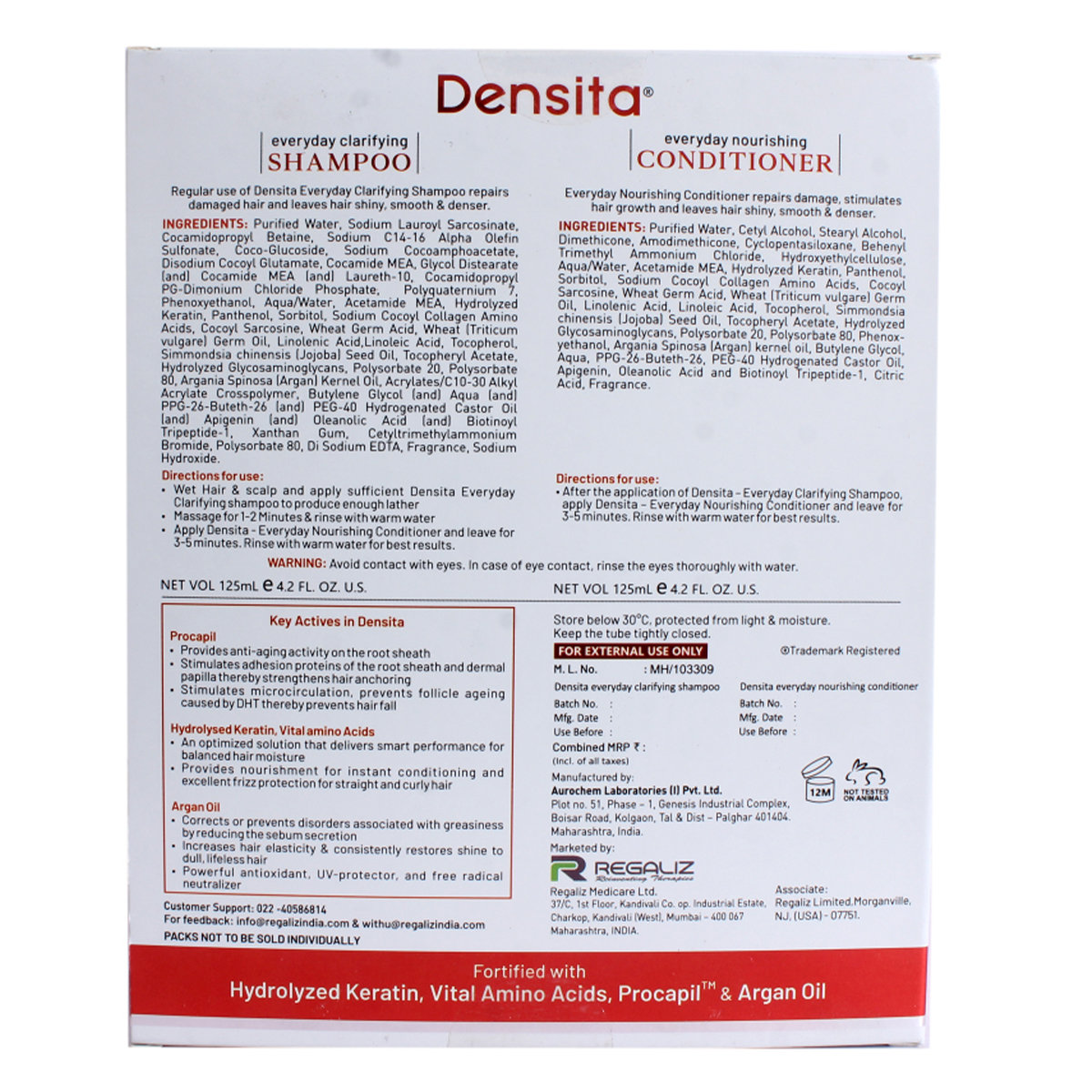 Densita Shampoo & Conditioner Combipack 2x125 ml, Pack of 1 Densita Shampoo & Conditioner Combipack 2x125 ml, Pack of 1