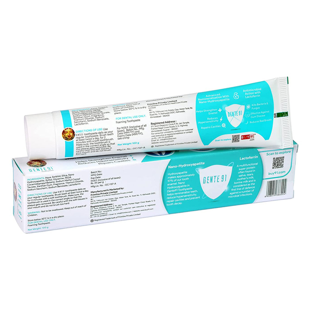 Dente 91 Cool Mint Tooth Paste, 100 gm, Pack of 1 Dente 91 Cool Mint Tooth Paste, 100 gm, Pack of 1