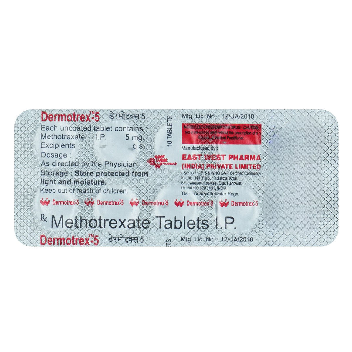 Buy Dermotrex 5 Tablet 10's Online