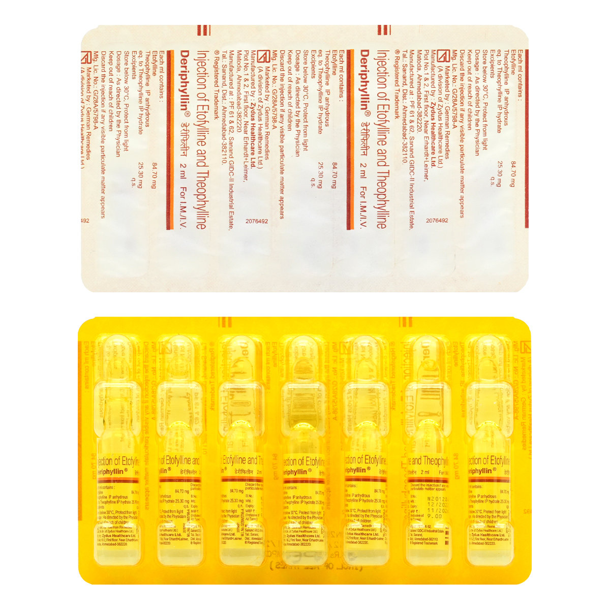 Deriphyllin Injection 7x2 ml, Pack of 1 INJECTION Deriphyllin Injection 7x2 ml, Pack of 1 INJECTION