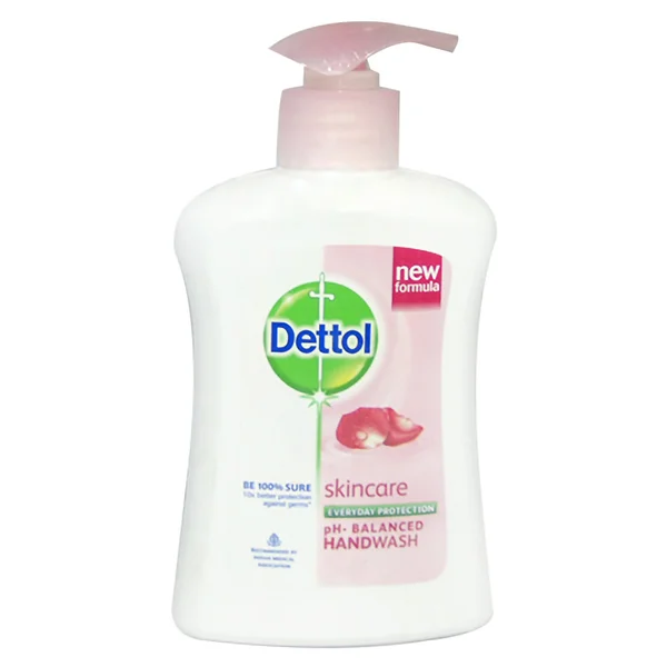 Dettol Skin Care Liquid Hand Wash 215 ml Pump | pH Balancced | 10X Better Germ Protection | Everyday Protection | IMA Recommended, Pack of 1