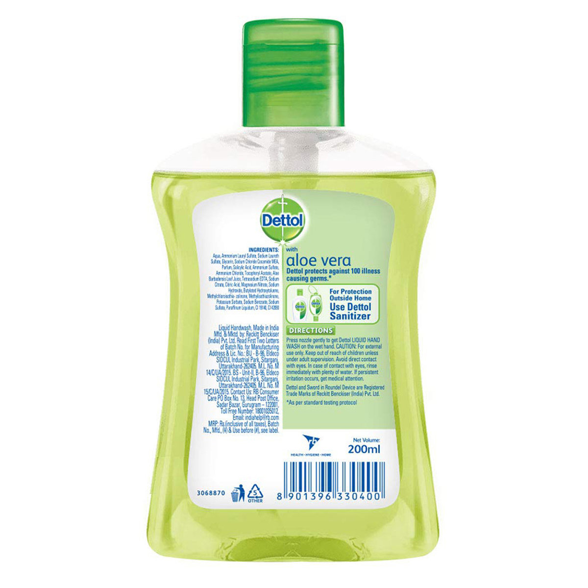 Dettol Aloe Vera Hand Wash 200 ml | Everyday Germ Protection With Aloe Vera | IMA Recomended, Pack of 1 Dettol Aloe Vera Hand Wash 200 ml | Everyday Germ Protection With Aloe Vera | IMA Recomended, Pack of 1