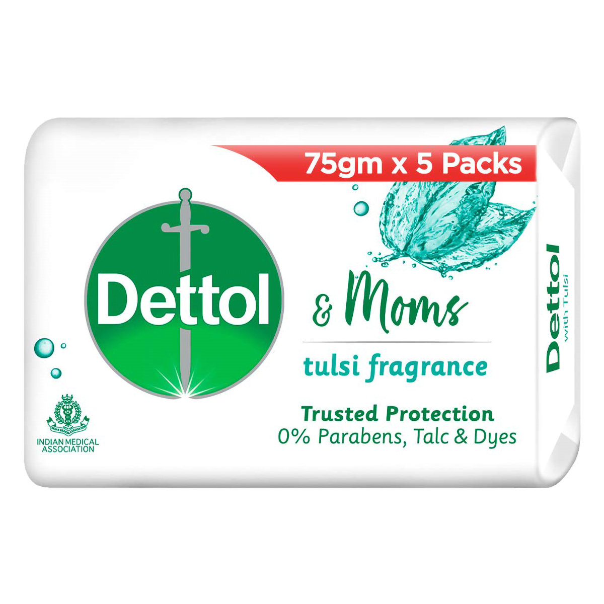 Dettol Tulsi Soap, 375 gm (5 x 75 gm), Pack of 1 Dettol Tulsi Soap, 375 gm (5 x 75 gm), Pack of 1