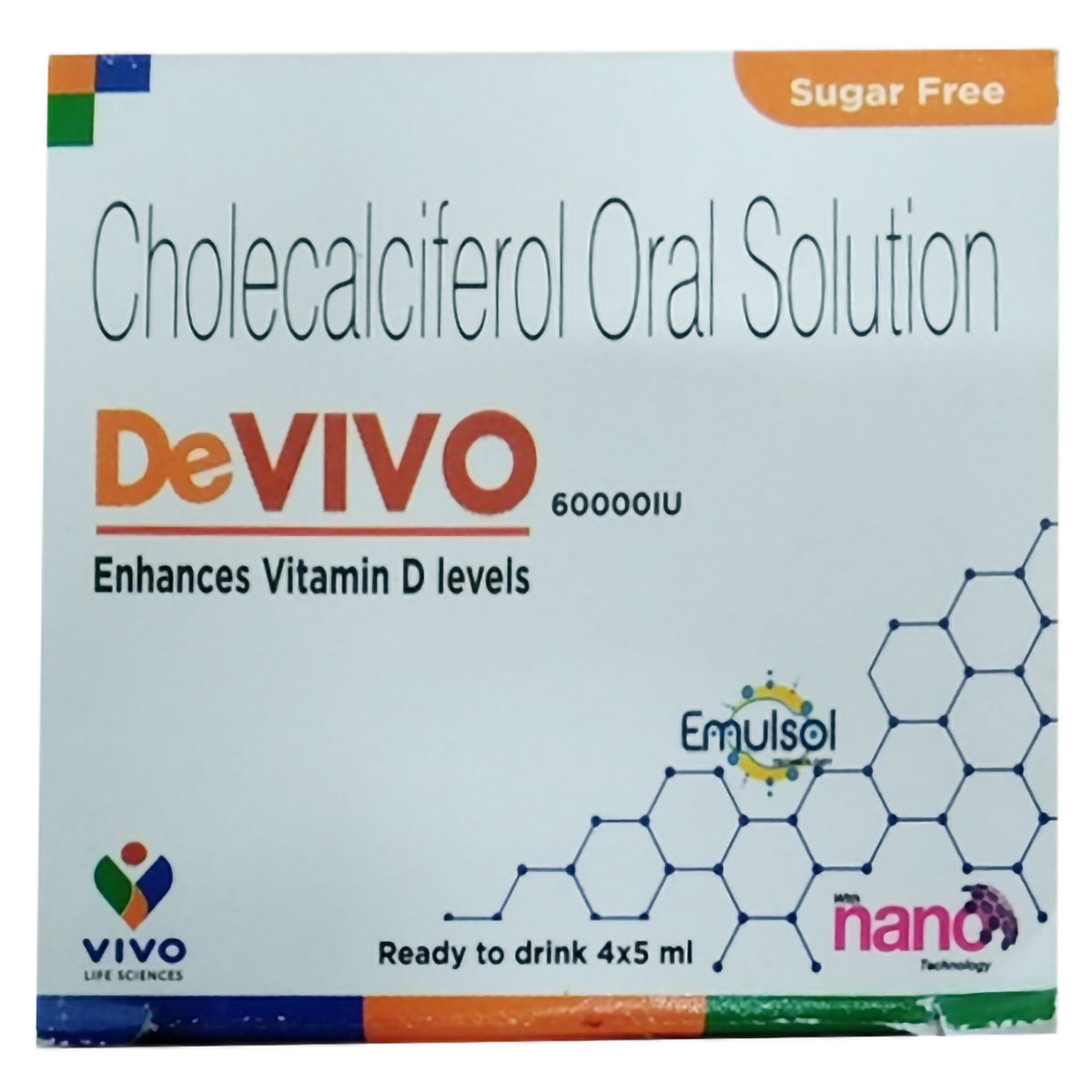 Devivo 60000IU Sugar Free Oral Solution 5 ml, Pack of 1 Devivo 60000IU Sugar Free Oral Solution 5 ml, Pack of 1